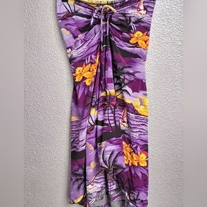 Hawaii Hangover Purple & Orange Print Dress   Size 8